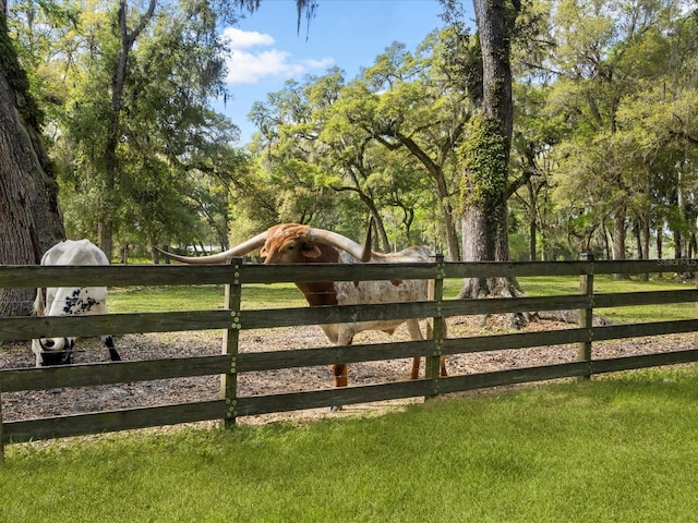 view of gate with a yard