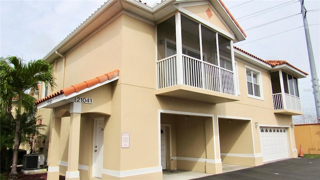 view of property with a garage