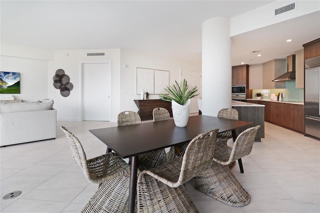 view of tiled dining space