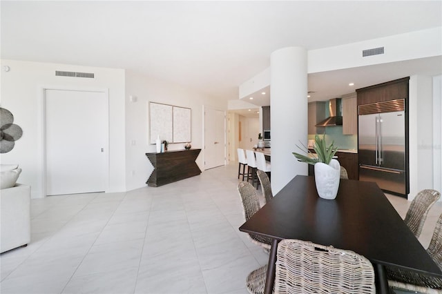 view of tiled dining space