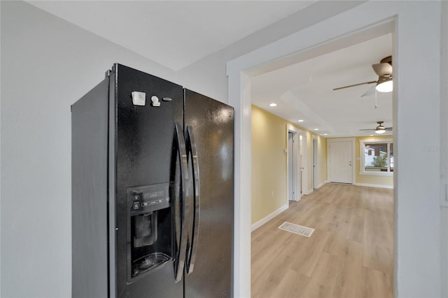 hall featuring light wood-type flooring