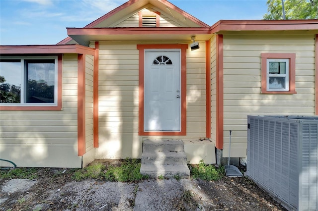 property entrance with central AC