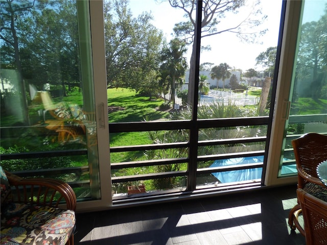 view of sunroom