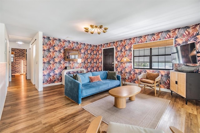 living room featuring hardwood / wood-style floors