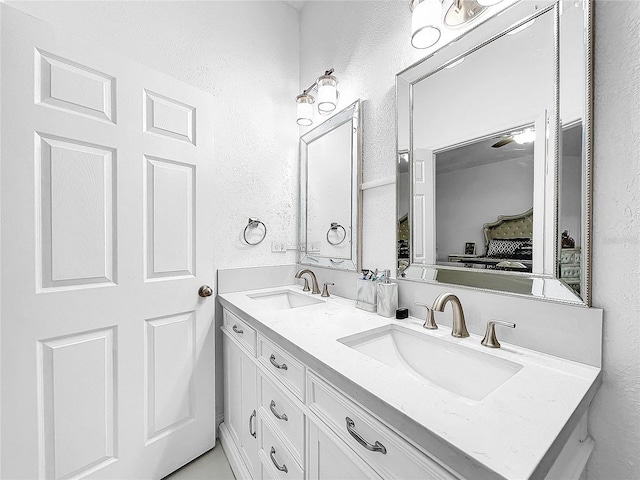 bathroom with double vanity