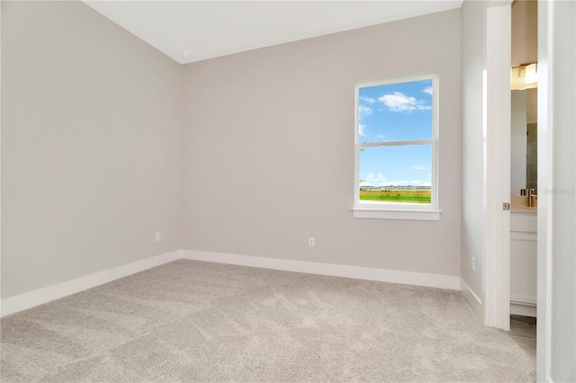 spare room with light colored carpet