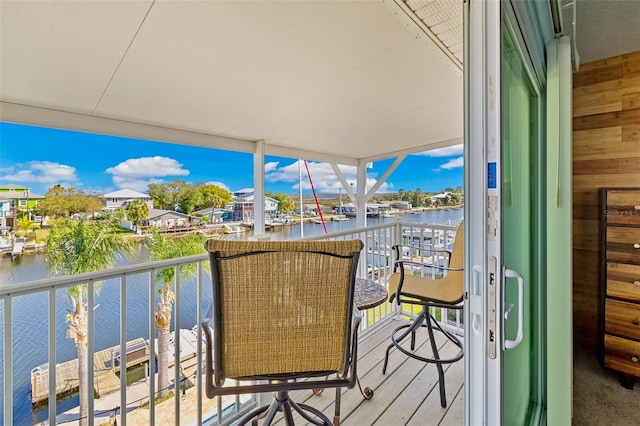 balcony with a water view