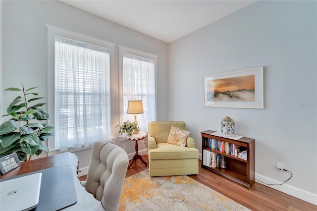 office space featuring hardwood / wood-style flooring