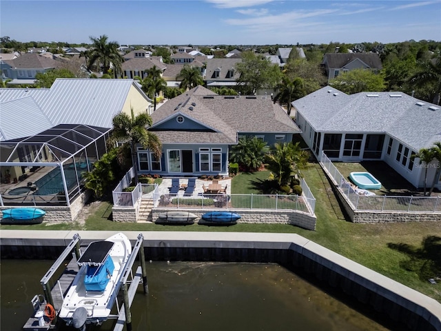 exterior space featuring a water view