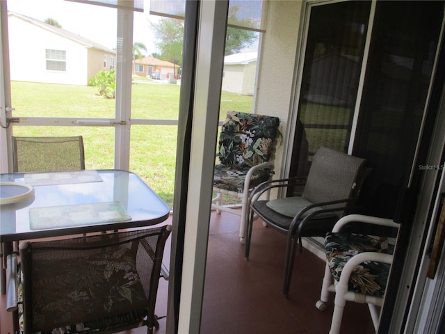 view of sunroom