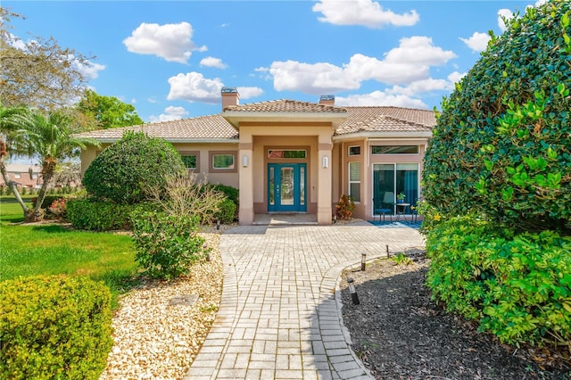 view of front of house with french doors