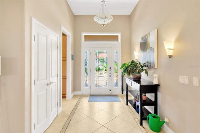 view of tiled entrance foyer