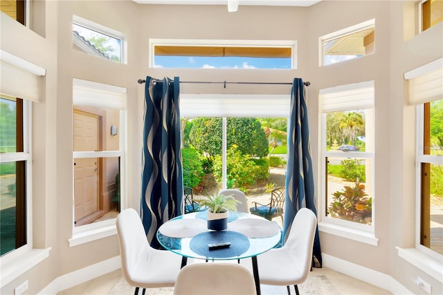 sunroom featuring a wealth of natural light