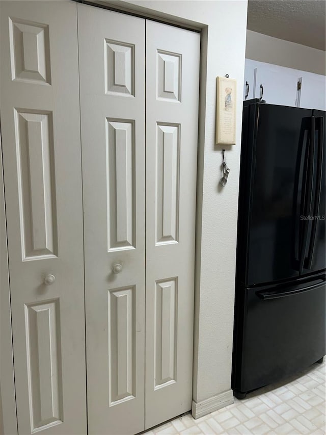 interior details with black fridge