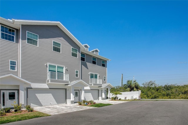 view of property featuring a garage