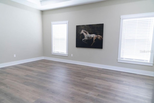 unfurnished room featuring hardwood / wood-style floors