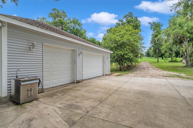 view of garage