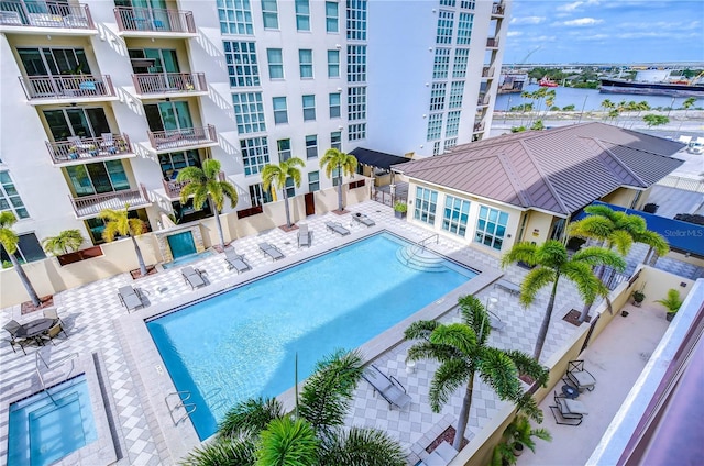 view of pool with a patio