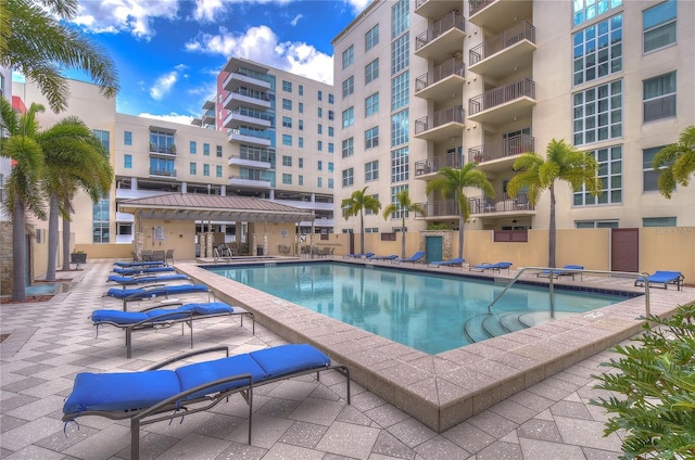 view of pool with a patio