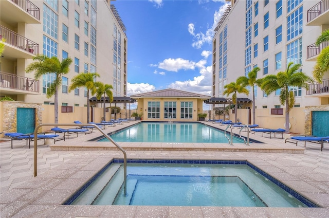 view of pool with a patio