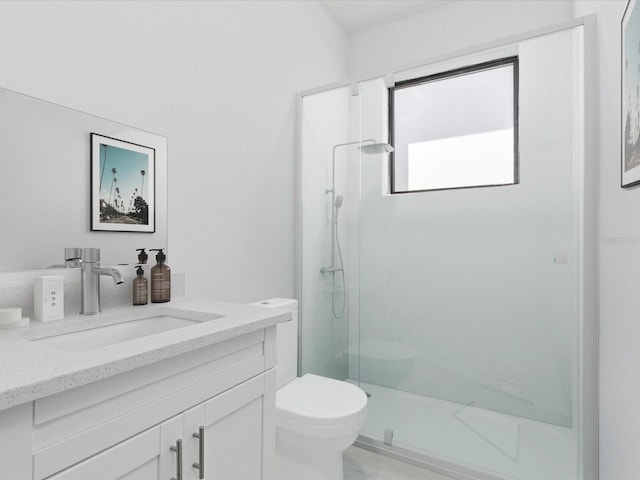 bathroom with toilet and large vanity