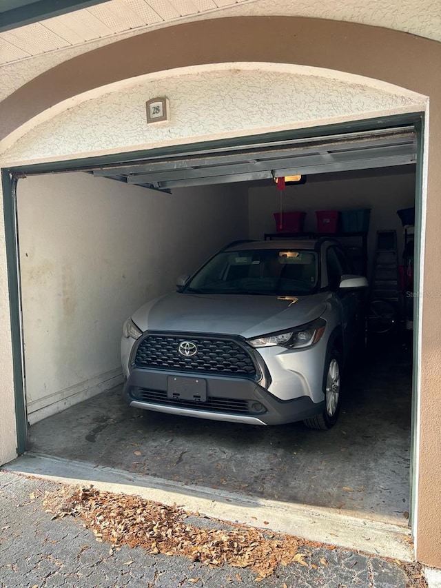 view of garage