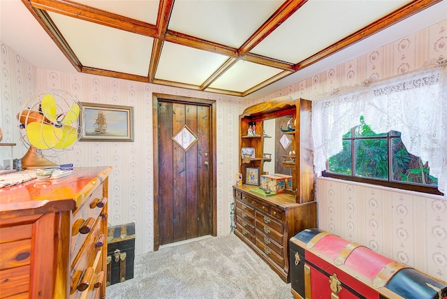 view of carpeted entrance foyer