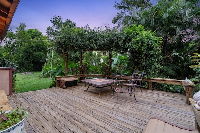 view of deck at dusk