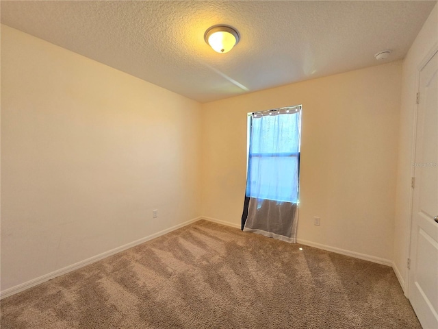 interior space featuring carpet flooring and a textured ceiling