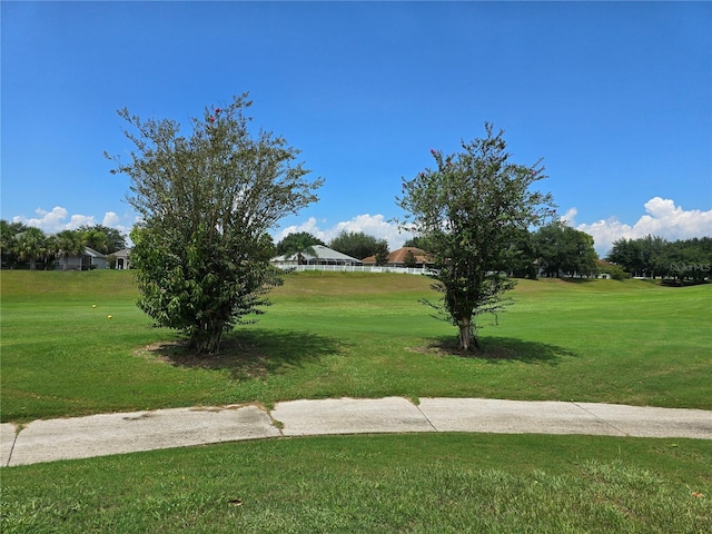 view of community featuring a yard