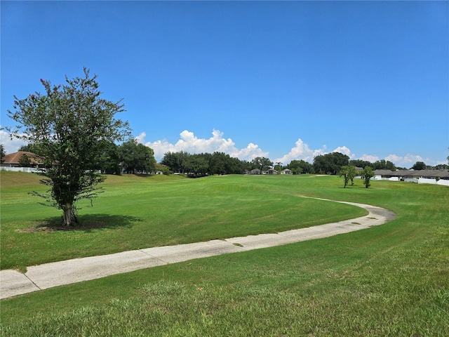 view of community with a lawn