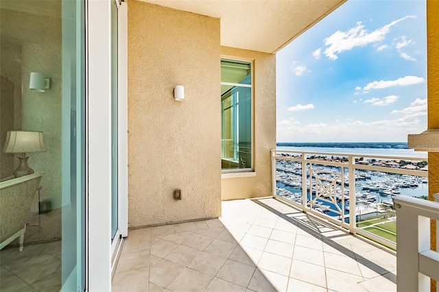 balcony with a water view