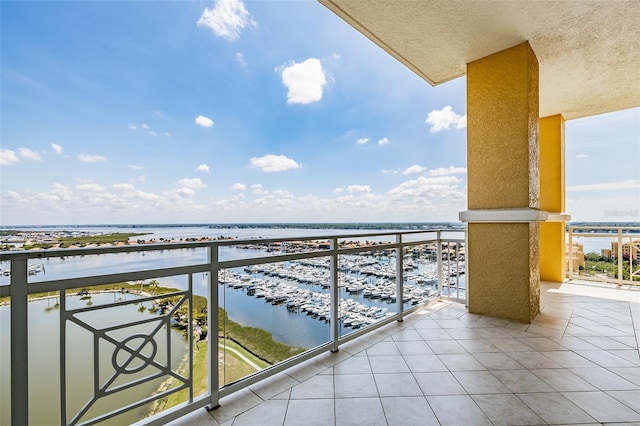 balcony with a water view