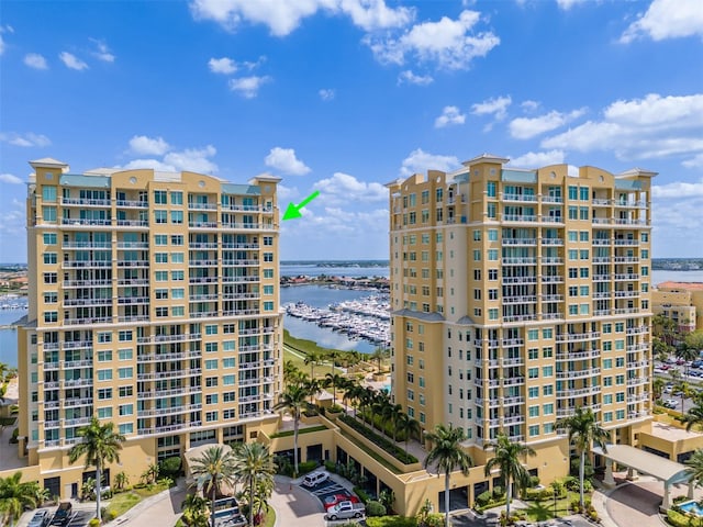 view of property featuring a water view