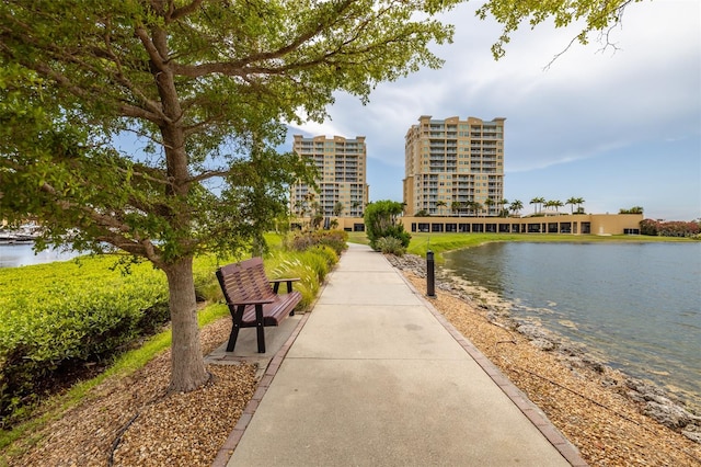 view of home's community featuring a water view