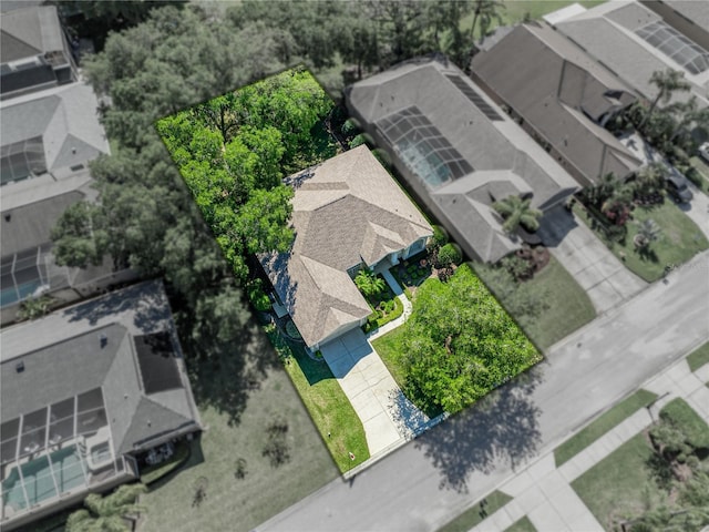 drone / aerial view featuring a residential view