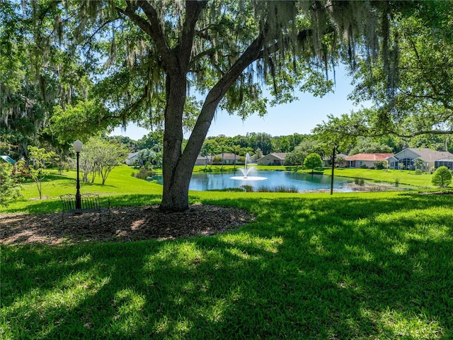 view of yard featuring a water view