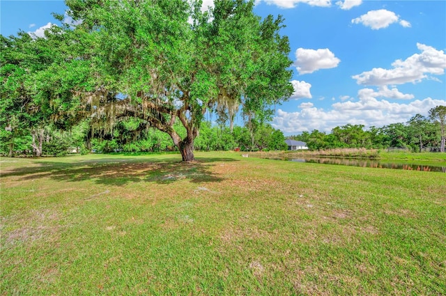 view of yard featuring a water view