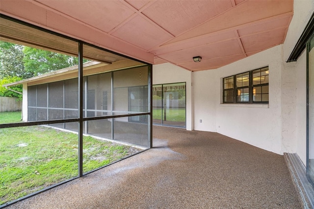 view of unfurnished sunroom