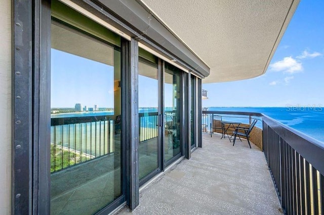 balcony with a water view