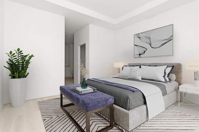 bedroom featuring light wood-type flooring