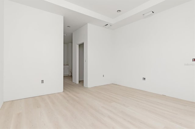 empty room featuring light wood-type flooring