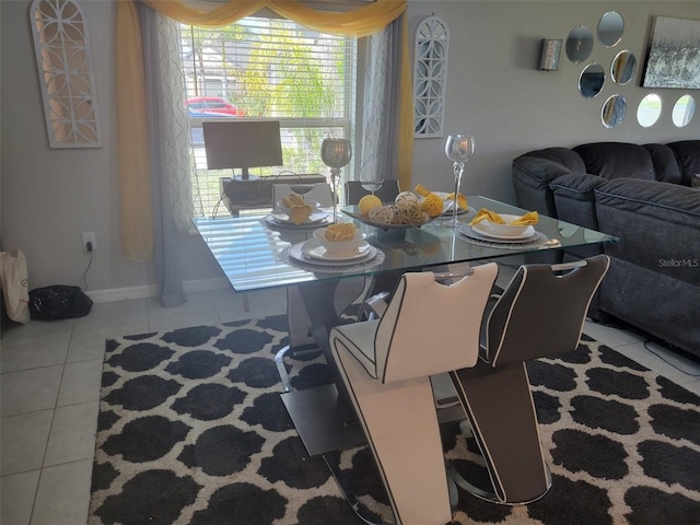 view of tiled dining room