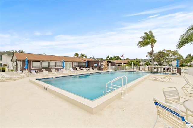 view of pool featuring a patio area