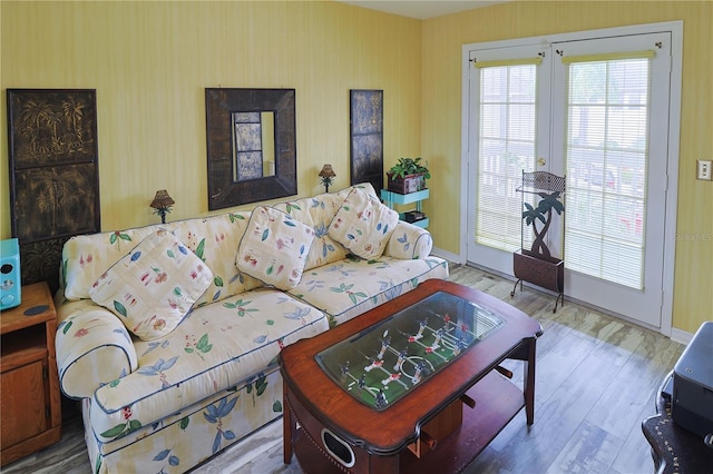 living room featuring wood-type flooring