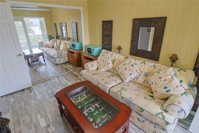 living room featuring hardwood / wood-style flooring