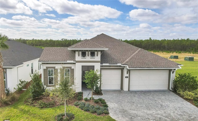 view of front of home featuring a garage