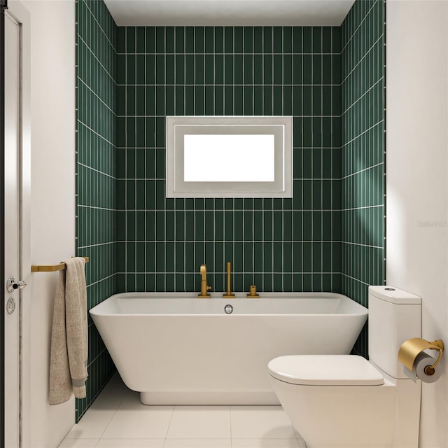 bathroom with tile floors and toilet