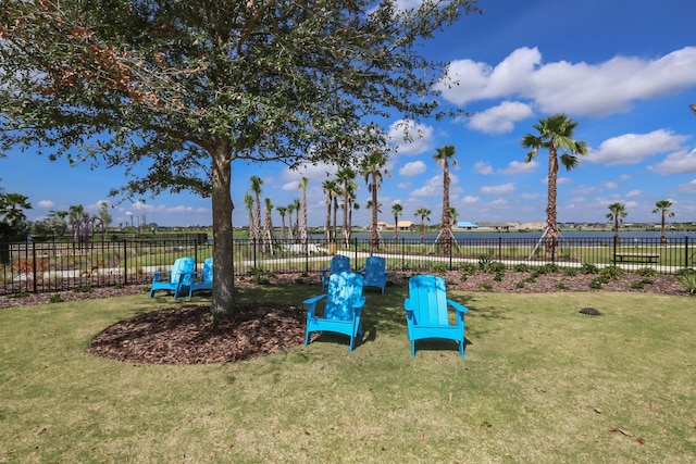 view of jungle gym featuring a lawn