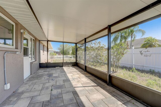 view of unfurnished sunroom